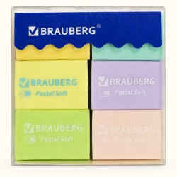 Набор ластиков BRAUBERG Pastel Soft, 12 шт.